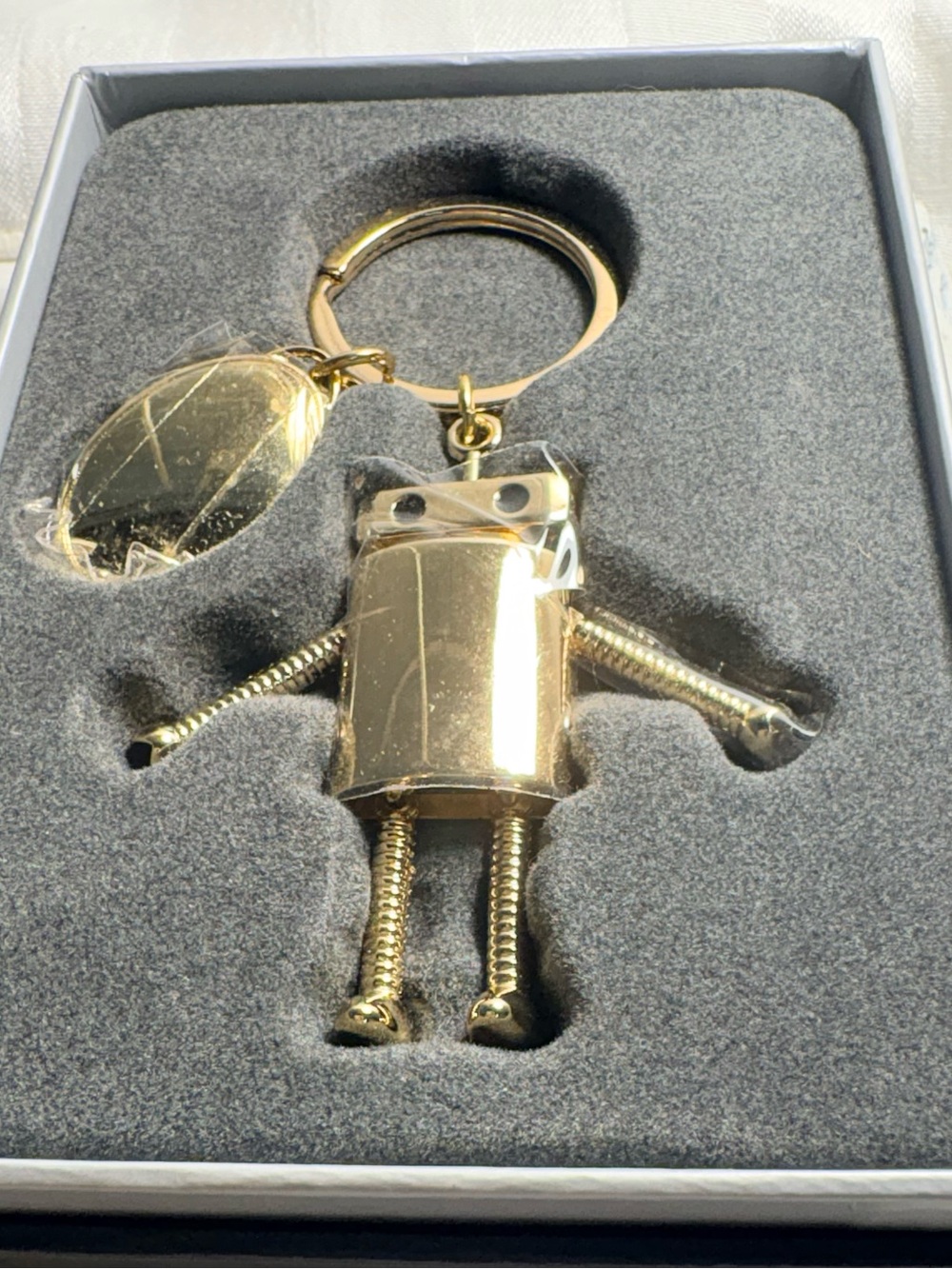 Things Remembered Gold Robot Keychain Charm